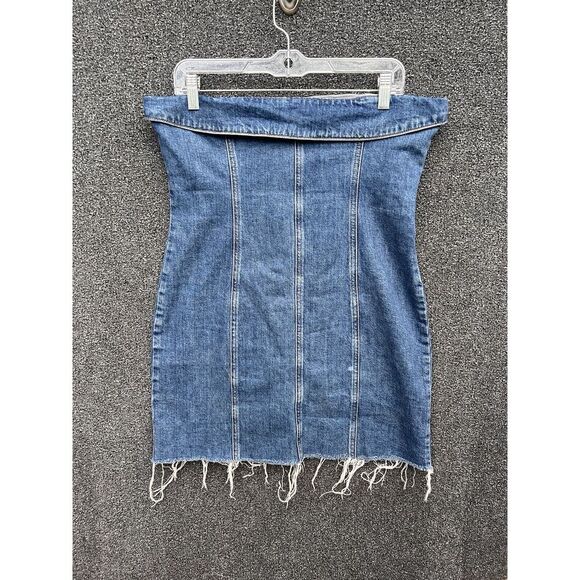 Reformation Dresses & Skirts - Reformation Marilyn Denim‎ Blue Sleeveless Mini Dress Zip Up Size 10